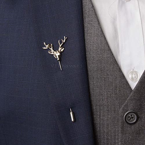 Image of VIBHAVARI Gold Brooch Lapel Pin for Men, Combo Pack of 3