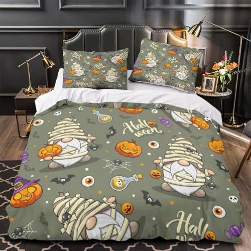 Ensemble linge de lit Halloween imprimé 3D avec housse de couette microfibre 135x200
