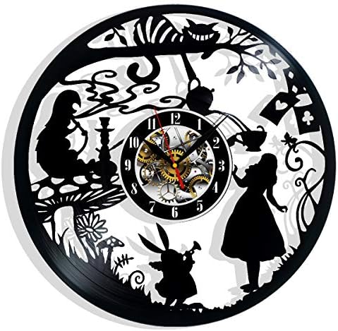 Vinyl Revolt Vinyl Record Wall Clock Compatible with Alice in Wonderland 12 in(30cm) Black Gift Surprise Ideas Best Friends and Family Birthdays Decor Art