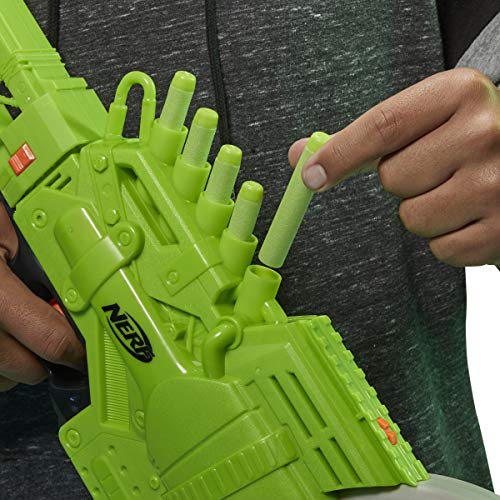 NERF Zombie Strike Ghoulgrinder Blaster -- Rotating 10-Dart Wheel, 10 Official Zombie Strike Elite Darts -- for Kids, Teens, Adults