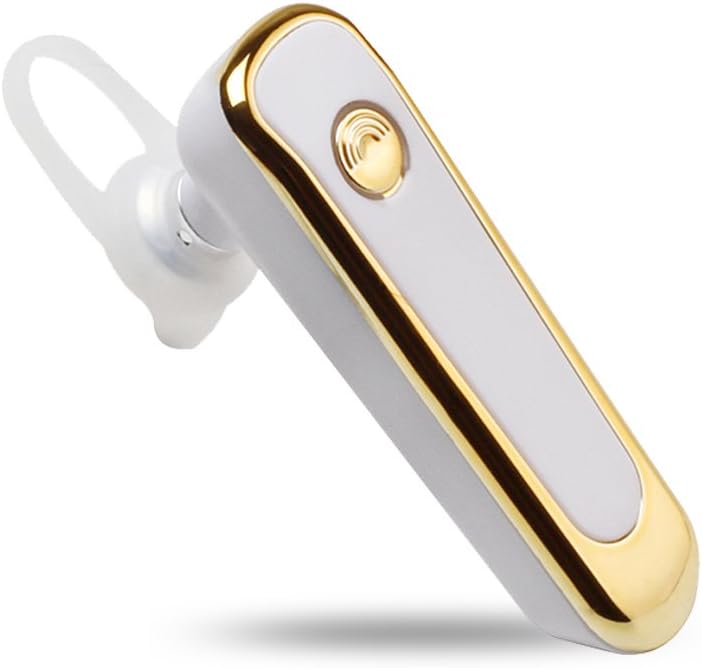 Bluetooth Headset, bardland k2000 Wireless Headphone The talk or music time is up to 20 hours Ear Hook Hands-free Noise Cancelling In-Ear Earbuds with Mic (whitegold)