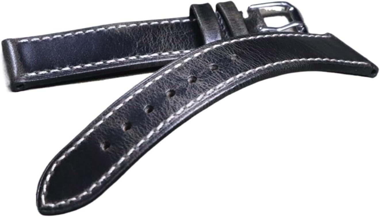 MJMT06 18mm 19mm 20mm 21mm 22mm Handmade Thin Vintage Crazy Horse Genuine Leather Watchband Wristband Brown Watch Straps