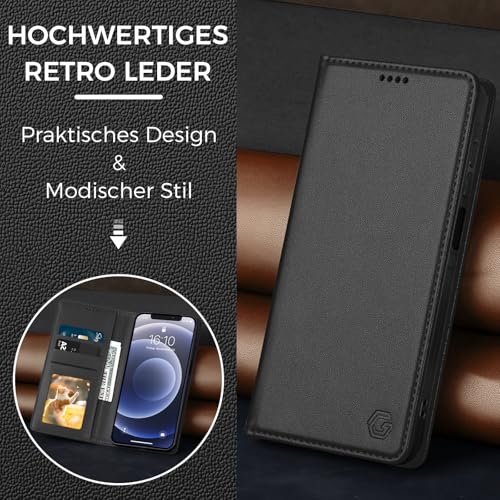 Kirnntca Handyhülle für iPhone 12/12 Pro Hülle, Kartenfach Premium PU Leder Klapphülle Schutzhülle… – Ansicht 2
