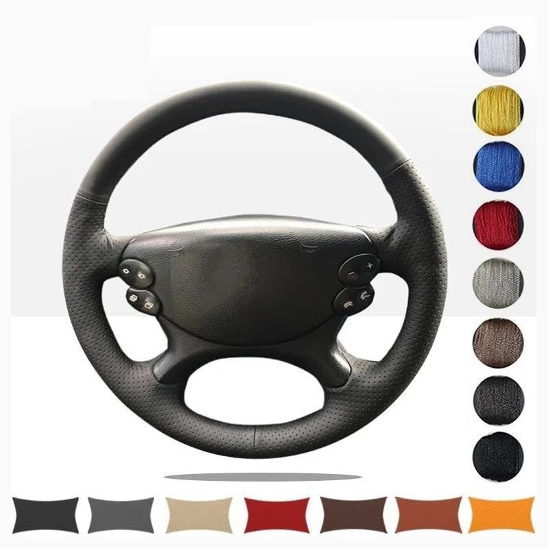 Funda Para Volante De Hyundai Santa Fe 2006-2012 - Cubierta De Cuero Artificial Con Costuras De Colores