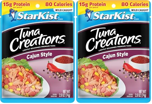 Image of StarKist Tuna Creations Cajun Style Pouch (2.6 oz - 2 Pack) Wild Caught, High Protein Shelf Stable Seafood, Gluten Free, Soy Free, No Draining, Ready to Eat for Salads and Sandwiches