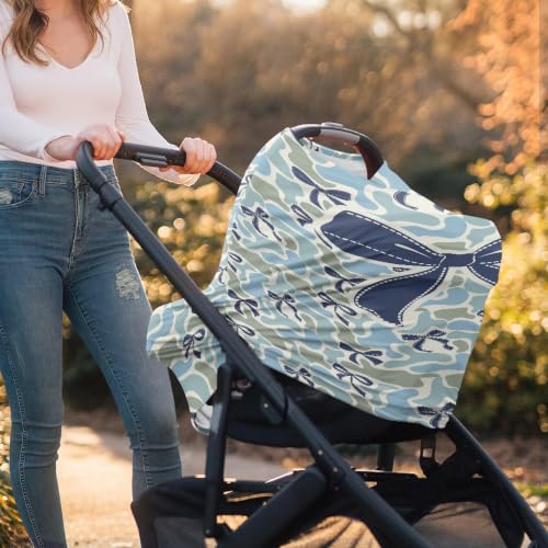 Image of Duck Camo Bow Baby Car Seat Cover, Nursing Cover and Carseat Cover