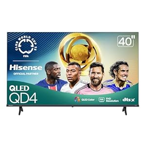 Hisense 40-Inch Class QD4 Series QLED FHD Smart Fire TV (40QD4QF, 2025 Model) – Quantum Dot Color, DTS Virtual: X, Alexa Built in, Slim Bezel Design