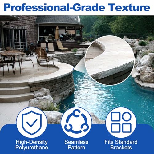 RimCereal 1 Pcs Concrete Texture Roller Stamp, Stone Pattern Decorative Cement Roller for Driveway Patio Walkway, Professional Concrete Imprint Tool for DIY Landscaping & Masonry (8.5