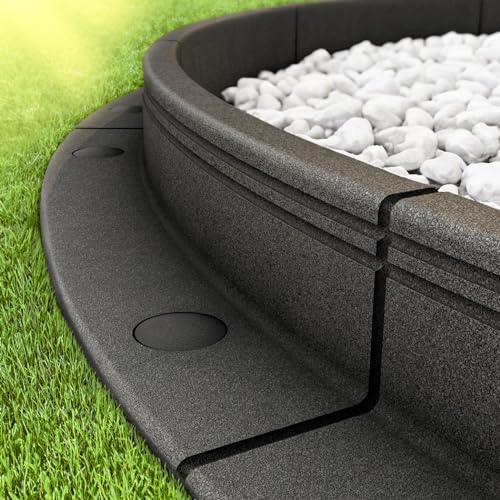 Rasenkante Steinoptik - 10 Stück, 25cm Hoch, Flexibel & Wetterfest