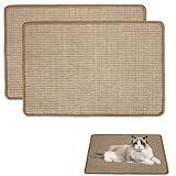 FOUVIN Kratzbretter Katze Kratzteppich Sisal - 2 Stück Sisalmatte Natürlichem Sisal Kratzteppich für Katzen, Rutschfest Sisal Teppich Katzen Katzen Kratzmatte für Schutz von Möbeln und Wänden, 40x60cm