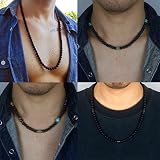 Only faith Okrągłe koraliki z kamieni do tworzenia bransoletek biżuteria biżuteria z otworem, nici kamienie szlachetne do naszyjników luźne paski (8 mm (94 sztuki), czarny agat (onyks mat))