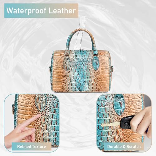 Image of Makcr Joacbv Top-Handle Crocodile Purses For Women Crossbody Leather Bags Trendy Large Capacity Tote with Shoulder Strap
