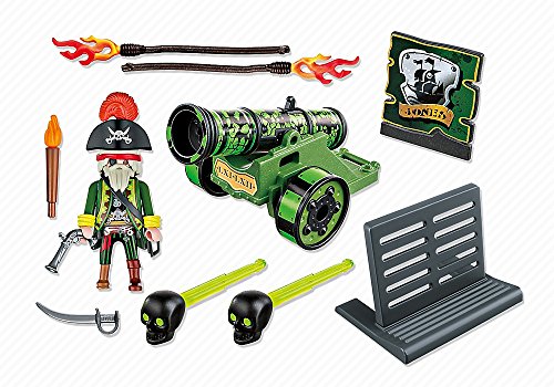 PLAYMOBIL - Pirates Cañón Interactivo con Capitán Pirata Muñecos y Figuras, Color Multicolor (6162)