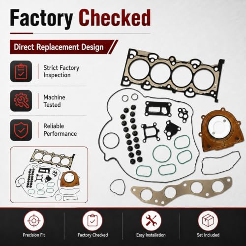 Image of SecosAutoparts Cylinder Head Gasket Set Compatible with Ford Focus 2012-2017 2.0L L4 MLS Head Gasket Kit Replaces CM5E-6051-DF HS54995 with Valve Cover Intake Exhaust Manifold Gaskets