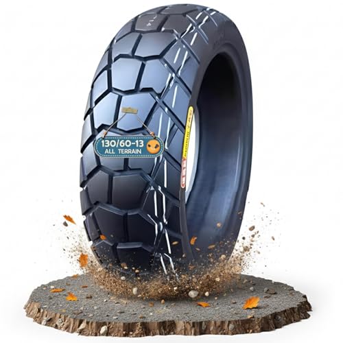 130/60-13 Off Road Tire for Scooter, 130/60/13 All Terrain Knobby Tyre | 130 60 13 Offroad Tubeless Neumáticos Front/Rear Tires | 60P 280KPA 8P.R.