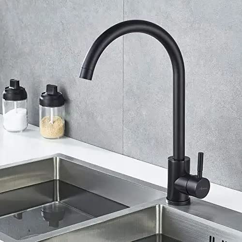 Aquieen Table Mounted Kitchen Sink Mixer with Connecting Hoses and Installation kit Fusion Black (Kitchen Mixer - Black) (B0B84KMPQT) Amazon Price History, Amazon Price Tracker