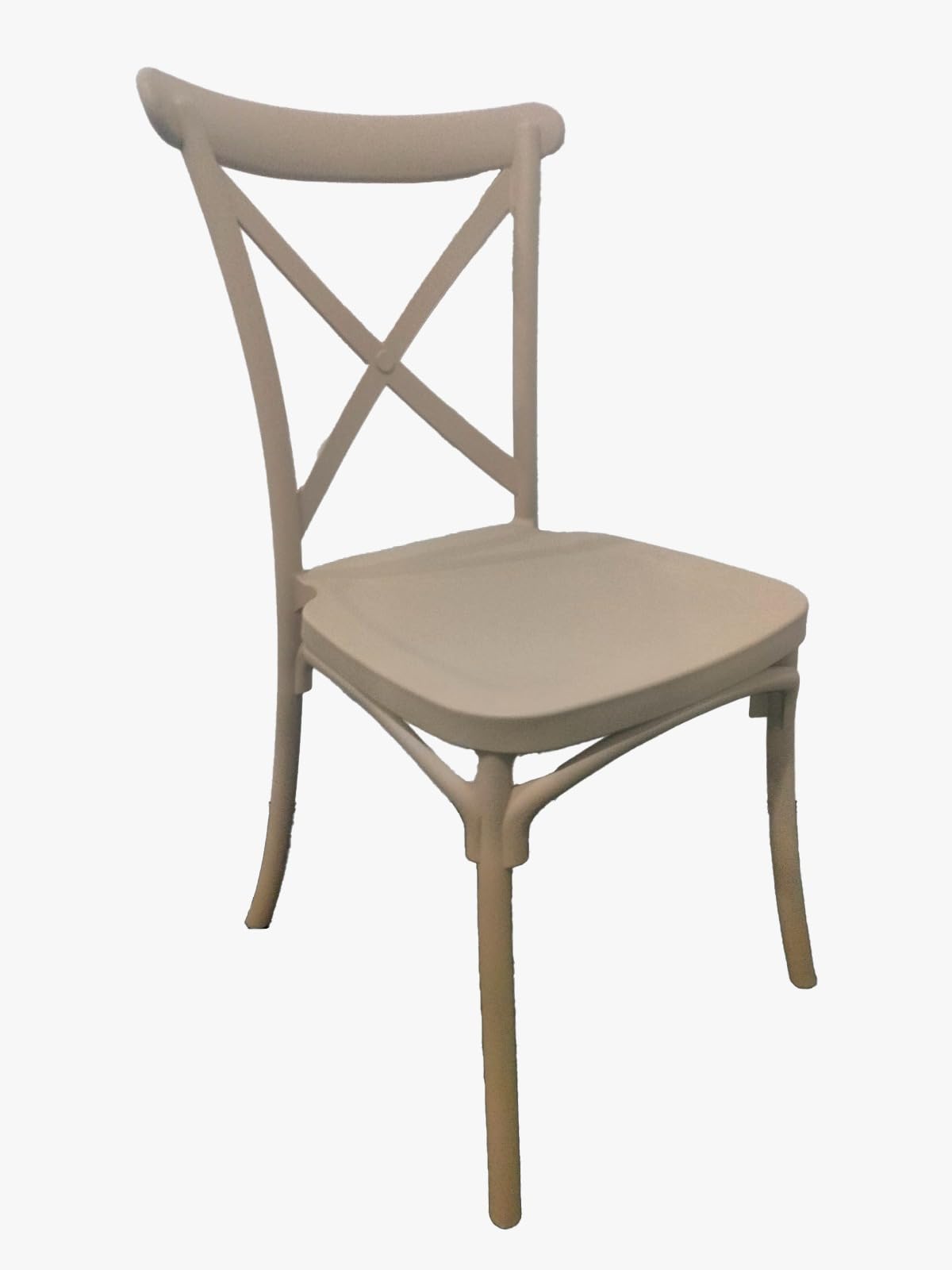 Silla Crossback polipropileno diseño eventos beige 90 x 48 x 49 cm
