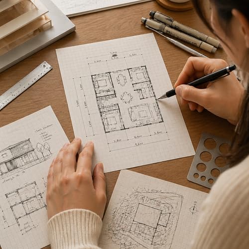 Image of PaperO A6 Square Loose Leaf Grid Paper /Sheets, 5mm Graph Pages, 100 GSM Thick Paper, 100 Pages, Kraft Cover, 4.1 x 5.8 Inch, Ideal for Architects, Designers, Drawing & Sketching | (A6 Pack of 2)