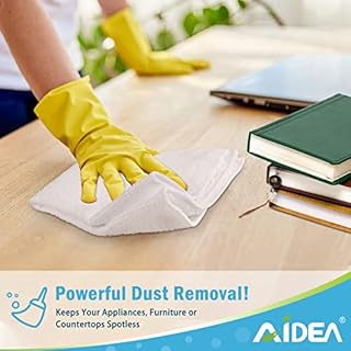 AIDEA Microfiber Cleaning Cloths White-50PK, Absorbent Cleaning Rags, Lint-Free Rags, Dust Cloth, Microfiber Towels Wash Cloth Dish Towels-11.5"x 11.5"