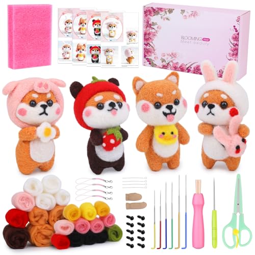 Image of UOOU Needle Felting Kit, Wool Felting Kit with 6 Pcs Colorful Needle Felting Needles and Instructions, Wool Felting Supplies for Adults and Beginners