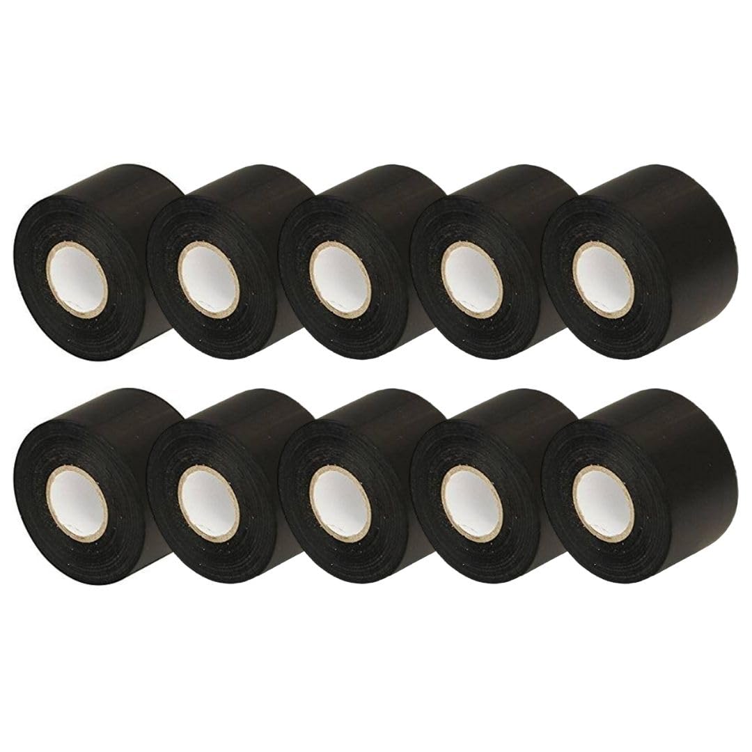 Gocableties Black Wide Electrical Tape, 50mm x 33m, 2" Strong Self-Adhesive PVC Insulation Tape for Insulating, Repairing and Protecting Electrical Wires, 12 Rolls