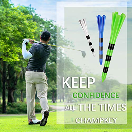 Champkey Premium 5 Prongs Golf Plastic Tees (75 Pack) | Reduce Friction & Side Spin Golf Tees #TOP6