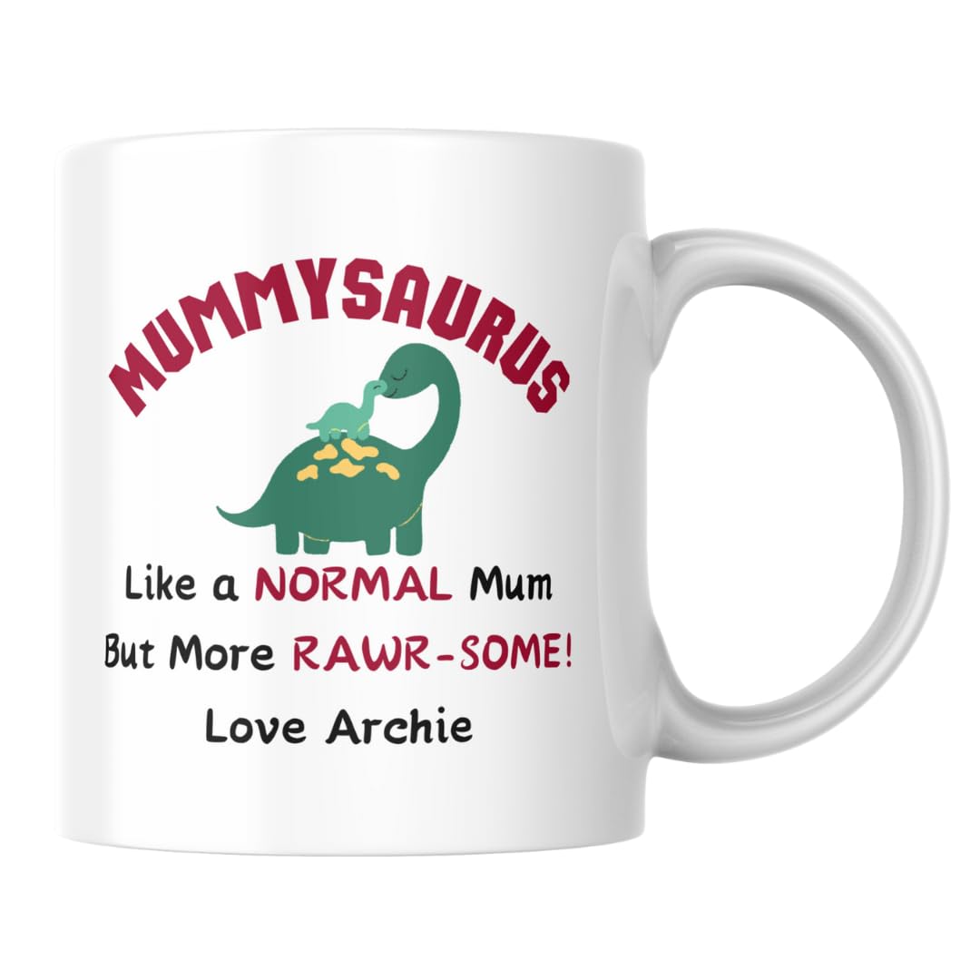 Personalised Mummysaurus Mug, Dinosaur Mug, Funny Mummy Gift, Mug for Mum, Birthday Mug, Mothers Day Gift