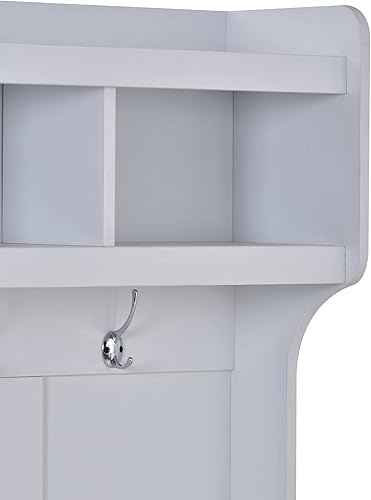 Miniatura 6 de Perchero de pasillo con banco y almacenamiento de zapatos, banco de entrada moderno 3 en 1 con compartimento para zapatos y ganchos, zapatero