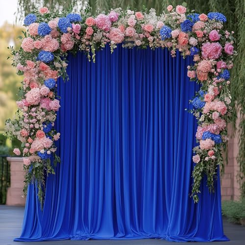 Wokceer Royal Blue Backdrop Curtain for Parties 10x8FT Photo Backdrop Drapes for Wedding Party Curtain Backdrop for Photoshoot Baby Shower Birthday Photography Background 2 Panels 5x8FT