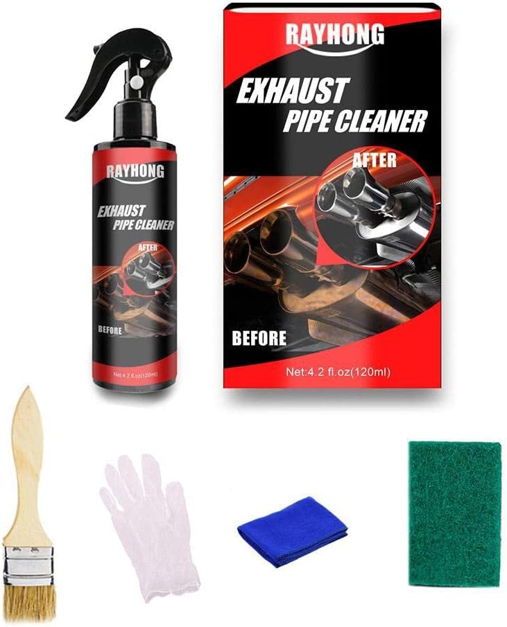 Hiessgozy 120ml Car Exhaust Pipe Cleaner Kit Rust Remover Multi-Purpose Maintenance Spray Car Metal Derusting Pipe Motorcycle cleaning