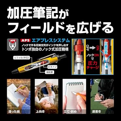Tombow BC-AP54 Pressurized Permanent Ballpoint Pen (Can Write on Wet Paper/Back), Air Press to Squeeze Ink Ink, 0.7, Orange