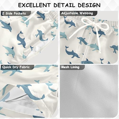 Dolphin Blue Boys Swim Trunks Toddler Shorts Swimwear Boardshorts3