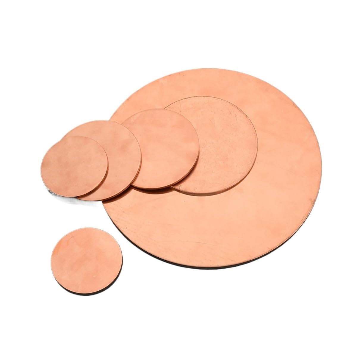 5 Stück/Set T2 Kupferscheibe, reines Kupfer, runde Platte, kreisförmig, Blechstärke 0,1 mm – 5 mm, Durchmesser 41 mm ~ 60 mm(50x4mm)