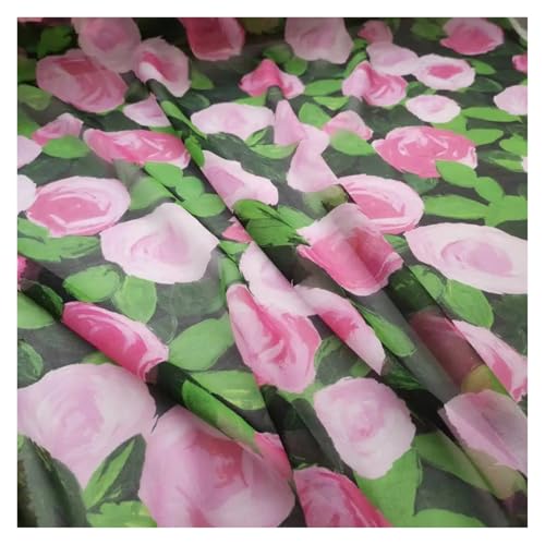 Tissu satin de soie floral 137 cm pour créer une robe de danse fluide