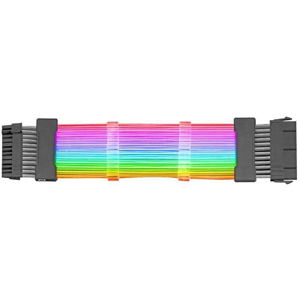 Mars Gaming MCA-24, ARGB Extender Cable 24pin ATX pour Carte Mère, LEDs Ultra-lumineuses, Compatibilité Totale, AWG18 Pure Copper, 265mm