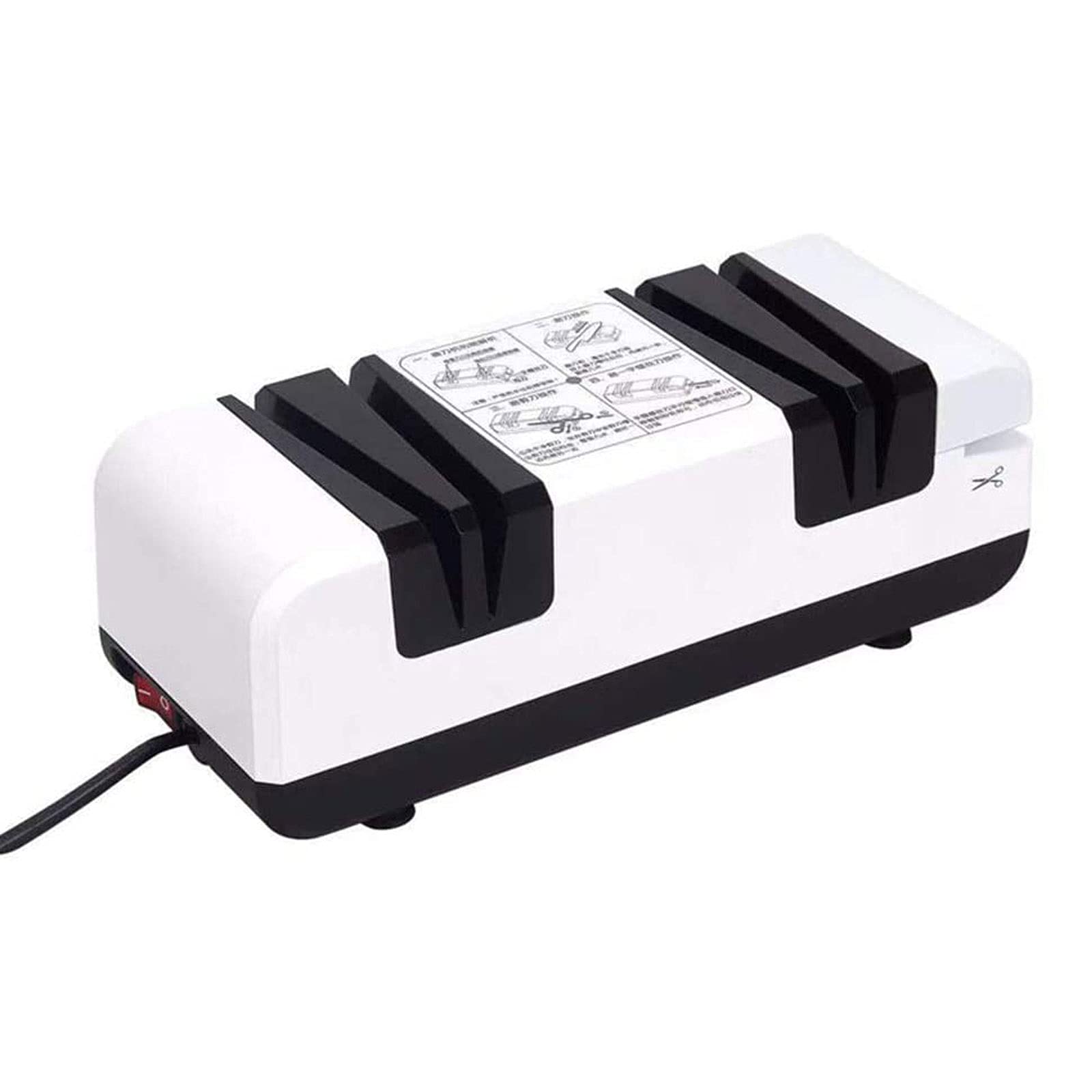 Professional Electric Knife Sharpening Automatic Knife Sharpener 15 Degree Bevel Angle and Fine Groove Non-Slip Base Chefs First