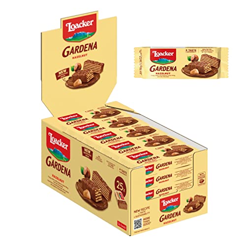 Loacker - Gardena Hazelnut - Mit Schokolade (Vollmilch) überzogene Waffeln und zarter Haselnusscreme-Füllung aus italienischen Haselnüssen in der Großpackung - Essen und Snacks 25 Stk á 38 g
