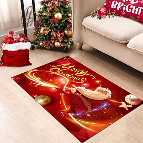 XQKXHZ Alfombra Decorativa De Navidad,Alfombras Salon 160X230 Decoración De Vacaciones De Navidad En Invierno Antideslizlante Lavable Alfombra Navidad para Dormitorio, Sala De Estar, Apartamento,16 Cover
