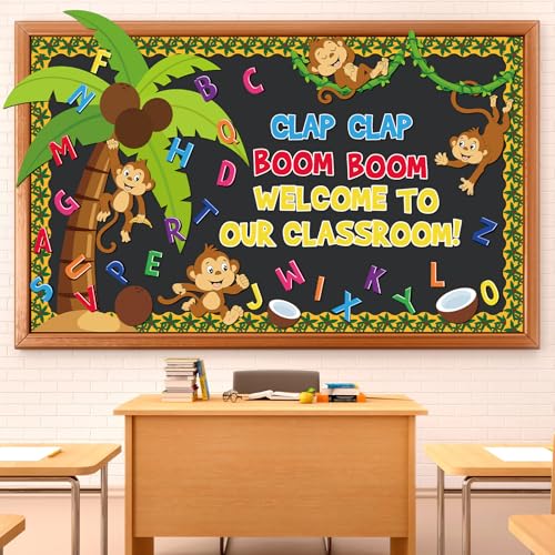Blosssound Chicka Bulletin Board Set Boom Alphabet Letter Classroom Decorations Classroom Tree Cutouts for Students Teachers Kindergarten Primary School Education Back to School Wall Supplies