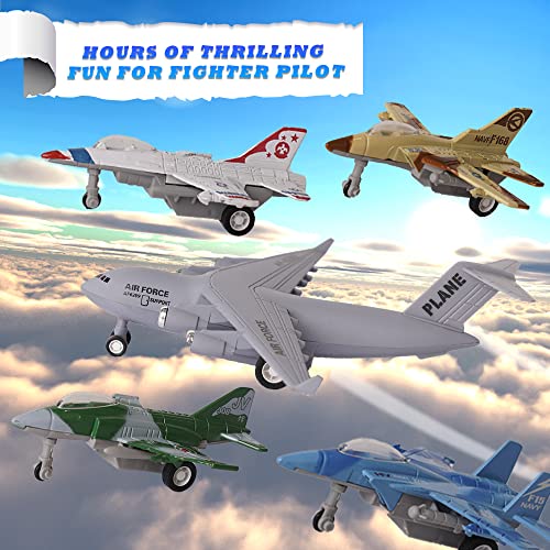 Crelloci Pull Back Toys 5 Pack Military Fighter Jet Toys Set, Diecast Metal Jet Plane Toys For Boys, Air Force Bomber Aircraft Gift For Children Kids Girls 3 Years Party Favors #TOP1