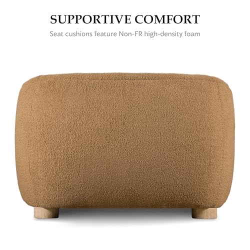 Sillón moderno con reposabrazos inclinados marrón miniatura 6
