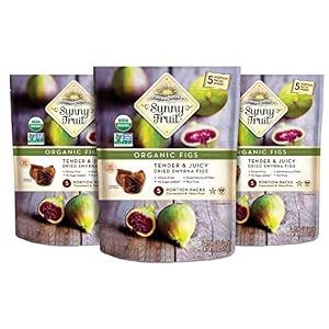Turkish Dried Figs – Sunny Fruit – (3 Bags) – (5) 1.76oz Portion Packs per Bag | Purely Figs – NO Added Sugars, Sulfurs or Preservatives | NON-GMO, VEGAN, HALAL & KOSHER