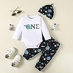 Baby Boy 1st Birthday Outfit Infant Boy First Birthday Clothes Boy Astronauts Cake Smash Bodysuit