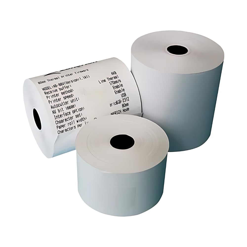 ASK WHOLESALE Premium 3-1/8" x 230' POS Paper Rolls, 2 Rolls/Pack, 18 Rolls/Case, Black Thermal Print, BPA-Free: Compatible with Most Cash Registers & POS Systems, Durable & Tear-Resistant