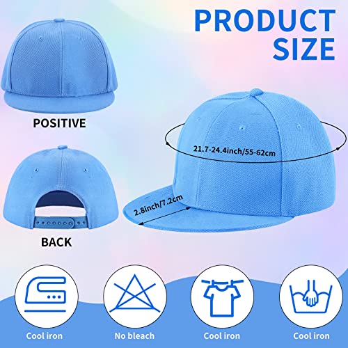 20 Pack Classic Snapback Hat Cap Hip Hop Style Hat For Youth Men Baseball Cap Flat Brim Blank Solid Color Adjustable Size (Vivid Color) #TOP1