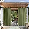 cololeaf Indoor/Outdoor Curtains for Patio Waterpoof Solid Tab Top Single Panel Window Curtain Drape for Patio Porch Gazebo Pergola Cabana Dock Beach Home - Olive 52W x 96L Inch 1 Panel