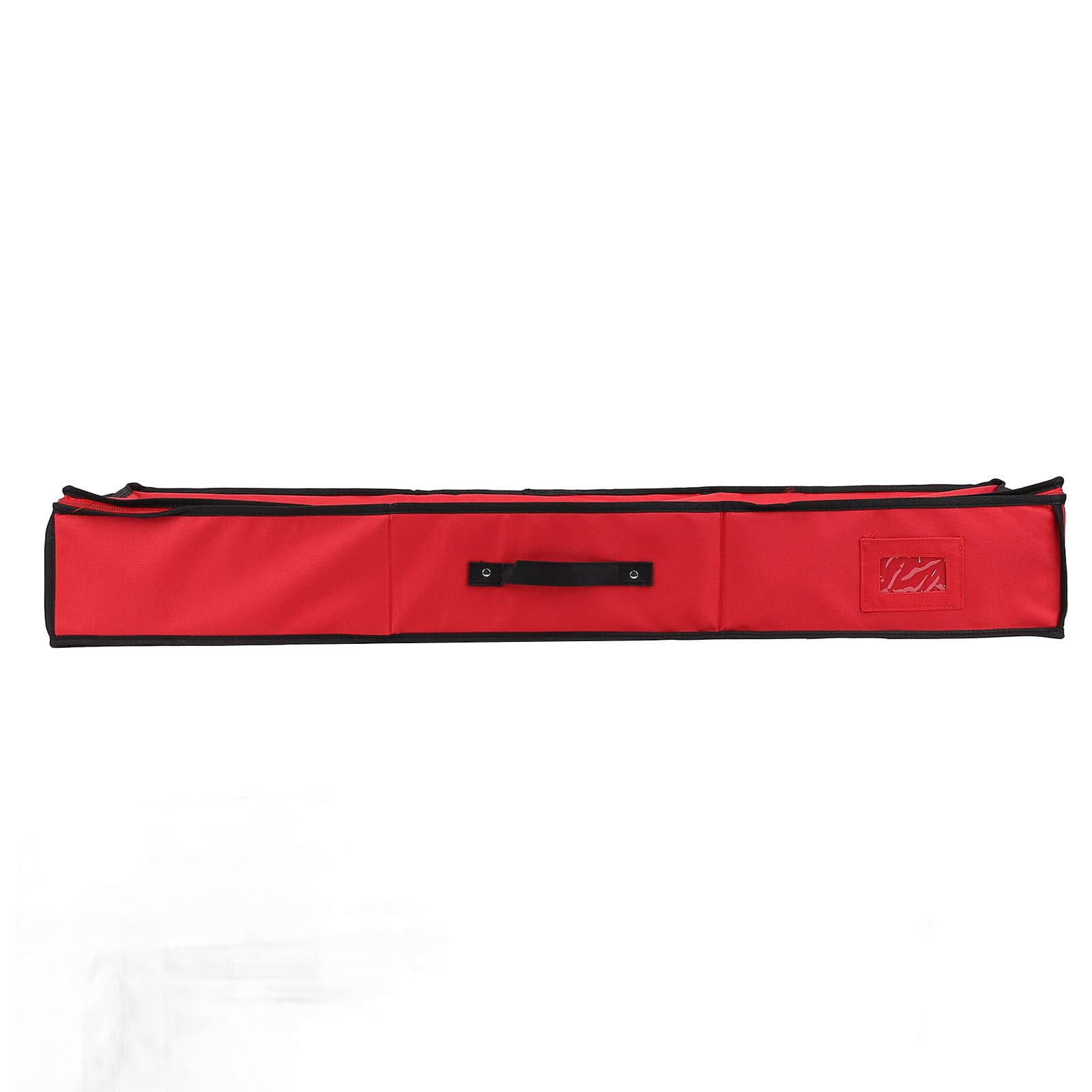 PUSOKEI Contenitore per Conservazione Carta Regalo, Oxford 600D | Gift Wrap Organizer Bag with Zipper, Dustproof, for Under Bed, Red