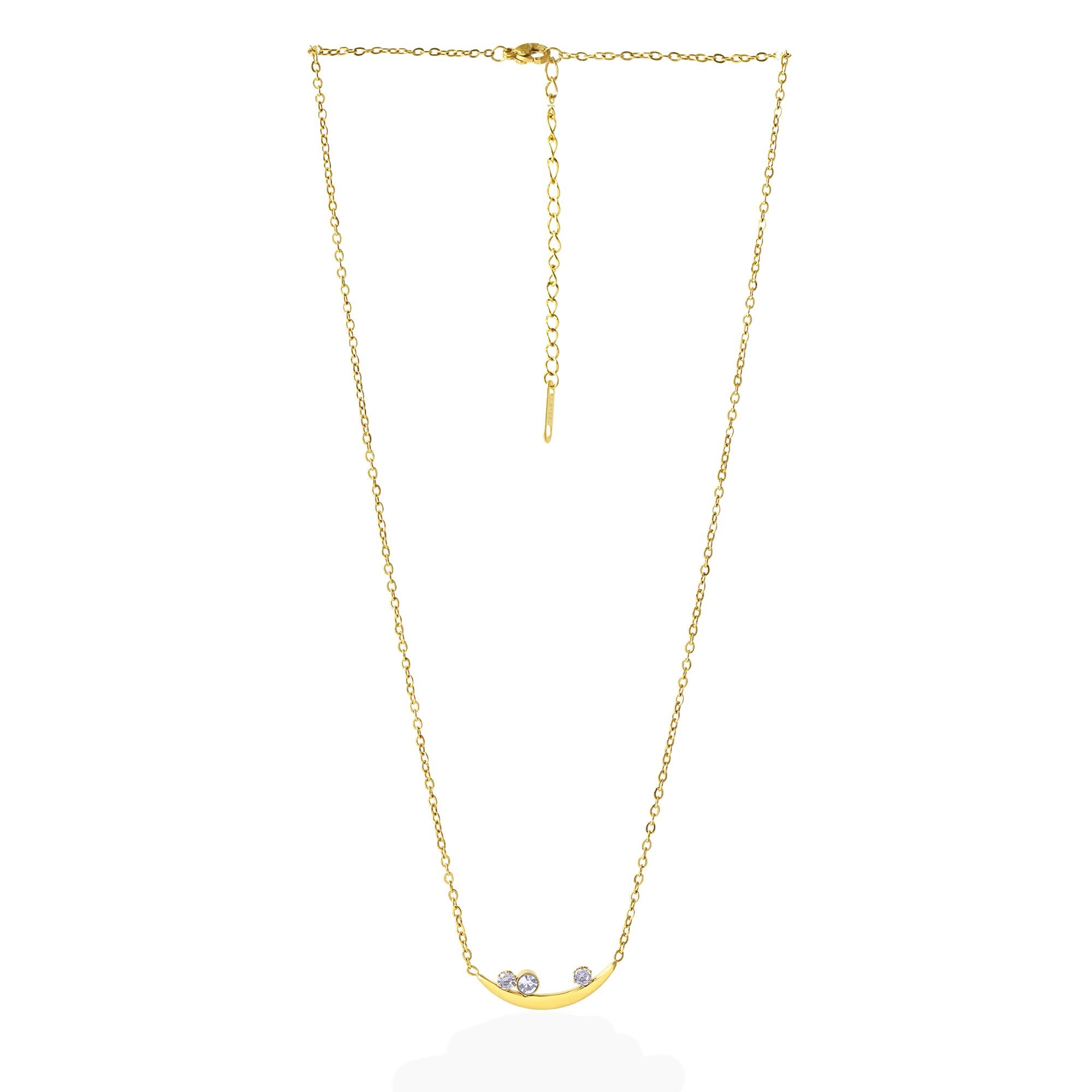 Glimmering Raindrop Necklace Stainless Steel | Gold-Tone Chain with Scattered CZ Drops | Dainty Everyday Pendant Necklace | Adjustable Fit | Perfect for Layering & Gifting-image-25