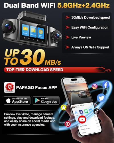 Image of 4 Channel 360 Dash Cam Front Rear and Left Right Inside, 4K+3 * 1080P Dash Camera for Cars with Free 128GB SD Card, 5.8GHz WiFi-30MB /s, 24H Parking Mode, G-Sensor, GPS, Night Vision, Voice Control