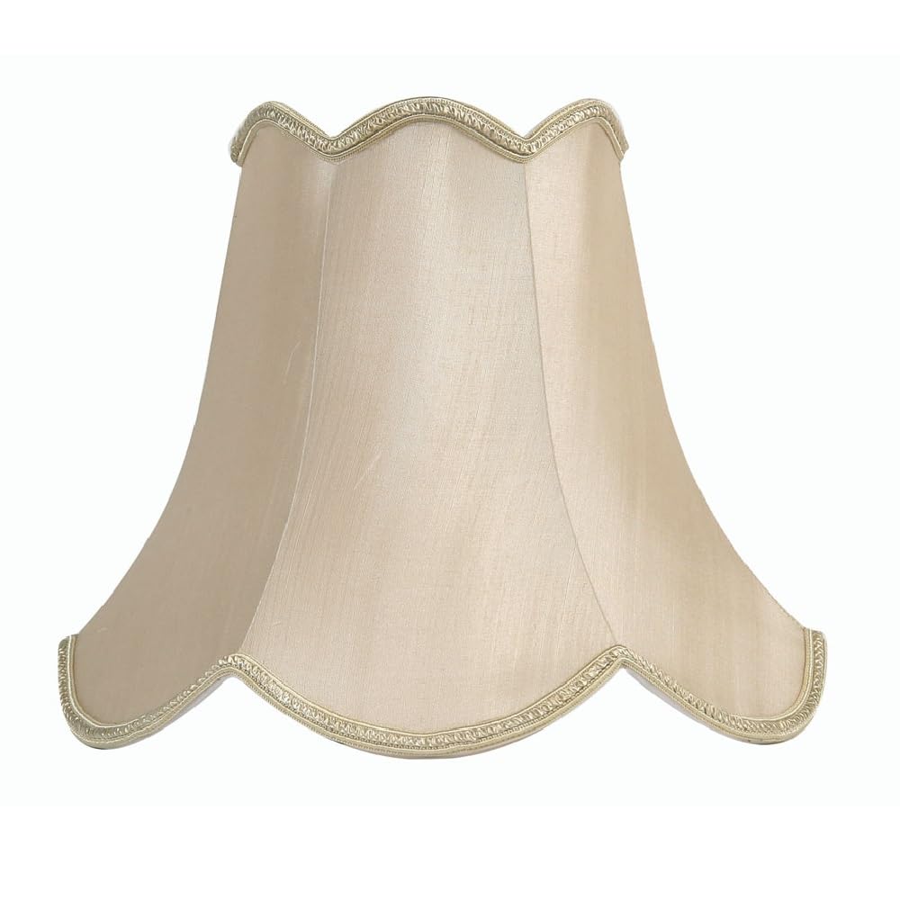 Sand 14" Faux Silk Scalloped Lamp Shade Diameter Base 370mm x Diameter Top 180mm x Height 300mm